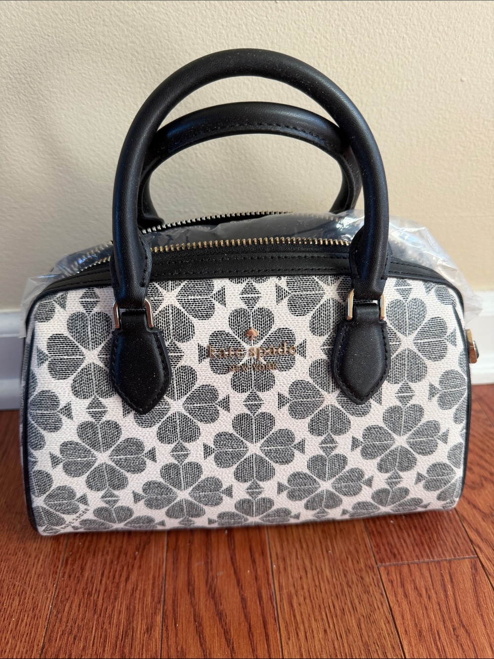 kate spade Black & White Floral Mini Dome Satchel